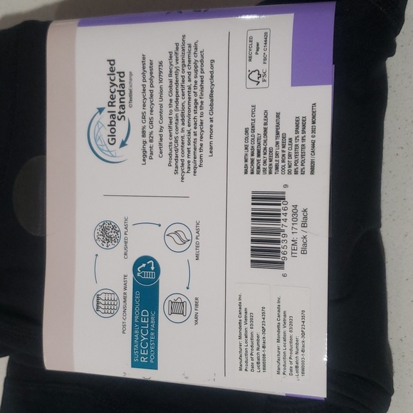 Mondetta Youth Girls size 5/6 Black leggings- 2 pair in pack - Picture 2 of 4